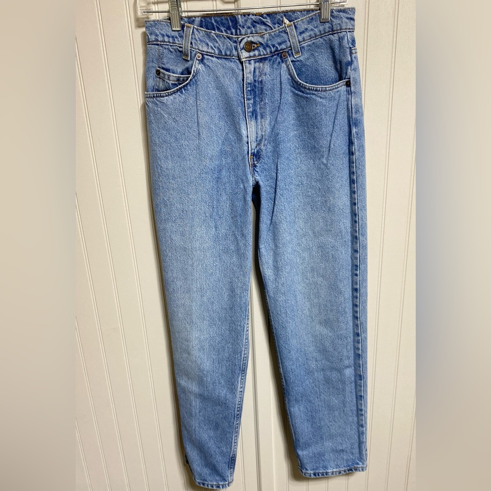 Vtg Levi's 550 Orange Tag Light Blue Straight Student Jeans 29x28